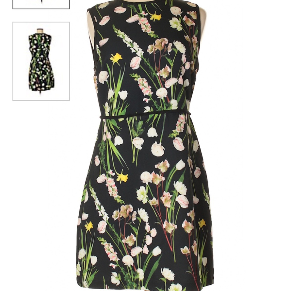 Victoria Beckham Black Spring Floral Dress
